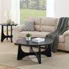 GlasFlength Coffee Tables, Contemporary Curved Base Coffee Table Set, Artistic Appea, Perfect for Family Rooms,Black, 36"*36"*17.5" - 2 of 4