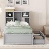 Streamdale Modern Twin Bed Frame with USB Headboard and Grey Drawers - 2 of 4