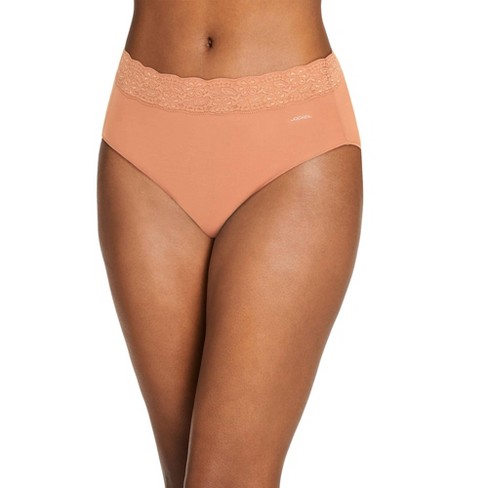 Jockey Women's No Panty Line Promise Tactel Lace Hip Brief 6 Clay