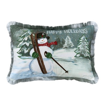 C&F Home Skiing Snowman 14" x 22" Throw Pillow