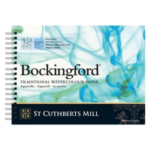 St Cuthberts Bockingford Watercolor Pad, Cold Pressed, Spiral Binding, 140lb/300gsm, 12 Sheet, 9x12 inch, 1 Count - 1 of 2