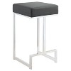 Grey and Chrome Upholstered Counter Height Stool - 3 of 4