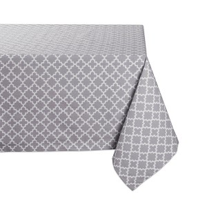 Design Imports  Gray Lattice Tablecloth 60X84 - 1 of 4