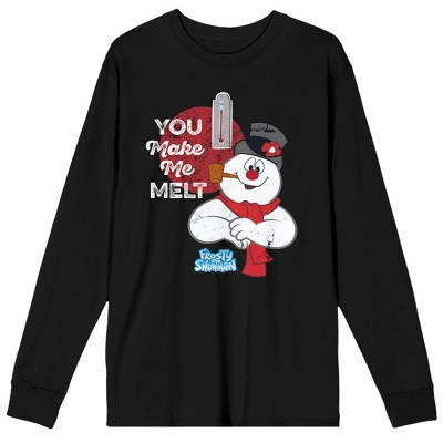 Frosty the Snowman You Make Me Melt Men's Graphic Long Sleeve Tee
