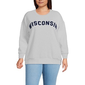 Lands' End Women's Serious Sweats Relaxed Long Sleeve Crew Neck Sweatshirt - 1 of 3