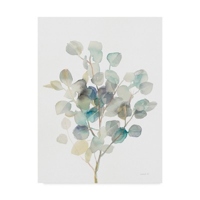 Eucalyptus III White 14" x 19" Canvas Painting