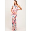 PinkBlush Multicolor Floral Ruched Mesh One Shoulder Maternity Maxi Dress - 2 of 4