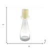 HomeRoots 11" Clear Glass Centerpiece Pillar Candle Holder With Candle - 3 of 4