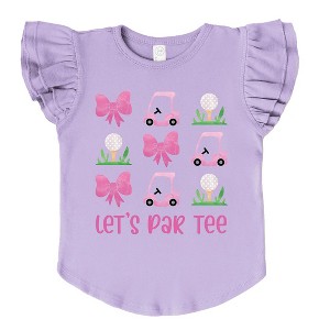 The Juniper Shop Let's Par Tee Coquette Toddler Flutter Sleeve Tee - 1 of 3