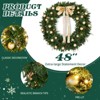 SEVOBAL Wreaths 48in Christmas Wreath Artificial Xmas Wreath DIY Ornaments for Front Door Gate Wall Xmas Party Decorations, Green, 48"*5"*48" - 2 of 4