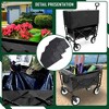SKRAN Portable Folding Beach Wagons Carts with Wheels & Drink Holders,Outdoor Wagon with 3pcs plastic Liner Cover for Shopping,Garden,Camping - 2 of 4