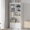 Tall Bookshelf, 63 Inch Wood Bookcase With 2 Cabinets, Shelves, 5-Tier Book Shelf Storage Organizer, Modern Freestanding Display Shelf Unit for - 4 of 4