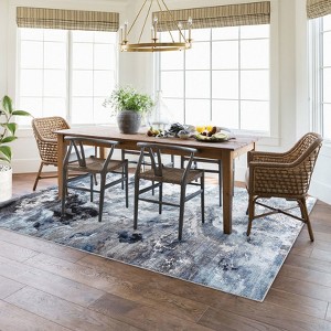 Area Rug, Modern Abstract Geometric Print Carpet, Machine Washable Non-Slip Indoor Rubber Back Runner Hallway, Bedroom, Living Room Area Rug - 1 of 4