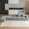 CIPACHO 116.5" Sectional Sofa Full-compressed Sofa Couch Free-combined Sofa for Living Room, Grey - 3 of 4