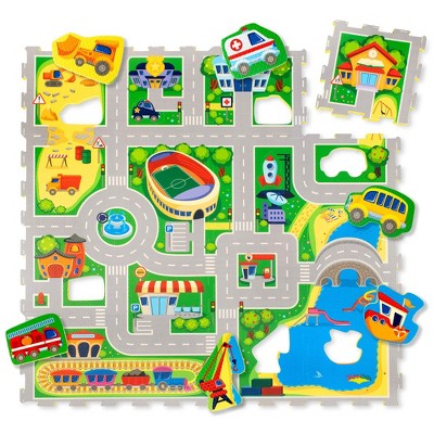 Hakuna Matte: Stylish Baby Play Mat: Car - 47x47", 16 Foam Floor Tiles