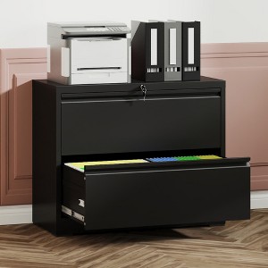 3 Drawer File Cabinet with Lock, Metal Vertical Filing Storage Cabinet, Mobile Under Desk Filing Cabinet for Home, Fit Letter/A4/Legal Size File - 1 of 4