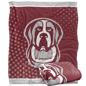 Aquinas College Logo Dots Silky Touch Blanket White 50x60 - 1 of 4