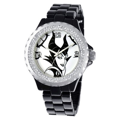 Women's Disney Maleficent Enamel Spark Watch - Black