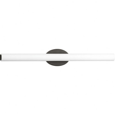 Progress Lighting Parallel Collection 1-Light LED Bath Vanity Fixture, Architectural Bronze, Tubular Opal Glass Shade