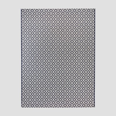 7' x 10' Geo Diamond Outdoor Rug Deep Blue - Threshold™