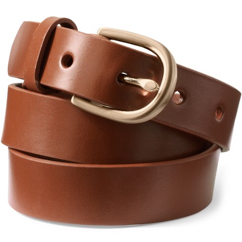 Mens Classic Leather Belt, Cognac