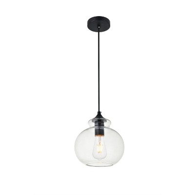 Destry 8.9" Brass Pendant Light with Clear Glass Shade