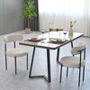 CENGHU Mid-Century Modern Boucle Dining Chairs Set of 2, Curved Backrest Chair, Round Upholstered Kitchen Chairs - 3 of 4
