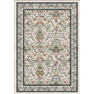 Retro Botanical Area Rug Floral Patterned Rug Stylish Floor Decor for Living Room Bedroom - 1 of 1