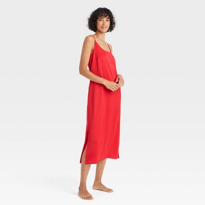 Women's Satin Chemise - Auden™ Red S