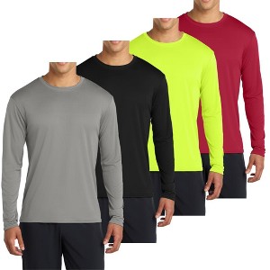 Mafoose Men’s Casual UPF 50 Long Sleeve Performance T-Shirt Pack of 4 - 1 of 4