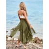 Imily Bela Womens Summer Boho Maxi Skirt Casual Asymmetric High-Low Hem Flowy Bohemia Long Skirt - 4 of 4