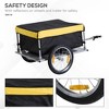 Resenkos Bicycle Cargo Trailer, Two-Wheel Bike Luggage Wagon Trailer with Removable Cover, Fits 20" - 26" Bicycle Wheels, Yellow Black - 2 of 4