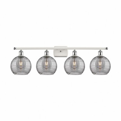 Athens Deco Swirl - 4 Light Bath Vanity In Industrial Style-11.25 Inches Tall and 36 Inches Wide