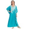 Collections Etc Elegant Floral Embroidered Satiny Caftan - 2 of 4