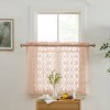 HLC.ME Isabella Floral Rod Pocket Lace Semi Sheer Voile Short Cafe Tiers for Small Windows - 3 of 4