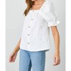 Women's Textured Square Neck Blouse - Polagram - 2 of 4