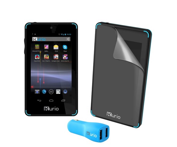 Kurio 4S Touch Family Tablet bundle with Screen Protector & USB Car Charger