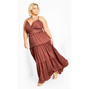 CITY CHIC | Women's Plus Size  Aura Maxi Dress - cinnamon - 16W - 1 of 4