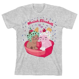 Moriah Elizabeth Ice Cream Kitties Youth Girl Heather Gray Short Sleeve Tee - 1 of 2