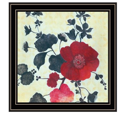 HomeRoots Japanese Blossoms Black Framed Print Wall Art