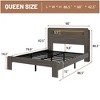 Kumasinova Queen/King/Full Bed Frame with USB Charging,Platform Bed Frame with Storage LED Headboard,Queen/King/Full Size Bed Frame with Wood Slats - 2 of 4