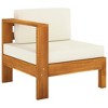 vidaXL Wooden Sofa Cream White Solid Acacia Wood, 100% Polyester Compact - 2 of 4