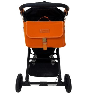 Deluxe Stroller Caddy Organizer – Insulated, Machine-Washable with Crossbody Strap, Storage Pockets & Luggage Sleeve – by Sarah Wells Orange - 1 of 4