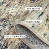 2'x6' Washable Soft Runner Rug, Abstract Design for Bedroom, Living Room, Kitchen, Non-Slip, Stain-Resistant, Low Pile, Blue Grey - 3 of 4