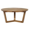 Royal Hampton Handcrafted 30 Inch Round Mango Wood Coffee Table with Sturdy 3-Leg Sled Base - 4 of 4