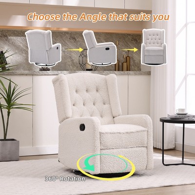 MOONMISS Rocking Recliner Chair,360 Degree Swivel Nursery Rocking Chair,Glider Chair