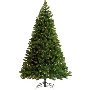 NAYSAYE Artificial Christmas Tree Full Natural Fir PVC Tree with Foldable Metal Stand for Holiday Home Decoration, Green, 37.4"*9.84"*11.02" - 1 of 4