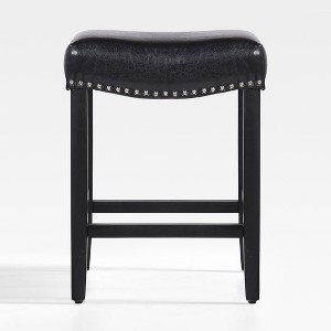WestinTrends Upholstered Saddle Seat Barstool and Counter Stool - 1 of 4