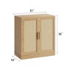 Adam Natural Wood Grain Storage Cabinet with Wicker Door (36x31x16") - 2 of 4