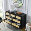 ALEXOUN 7 Drawers Dresser,Rattan Dresser with Wide Drawers for Closet Storage, Wood Drawer Organizer for Bedroom,Living Room,Hallway - 2 of 4